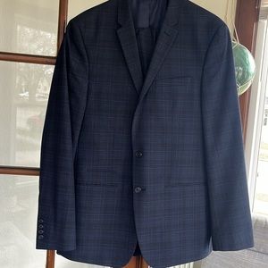 Sharp Full Suit. Andrew Fezza Blue Plaid, sz 42L